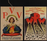 6p0182 PRAZSKE VZORKOVE VELETRHY group of 6 8x12 Czech fair and expo place cards 1940s ultra rare!