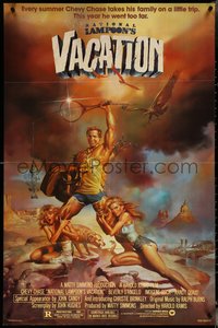 6p1140 NATIONAL LAMPOON'S VACATION studio style 1sh 1983 Chevy Chase and cast by Boris Vallejo!