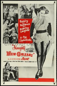 6p1141 NAUGHTY NEW ORLEANS 1sh 1954 burlesque, Louisiana showgirls, different Southern Printing!