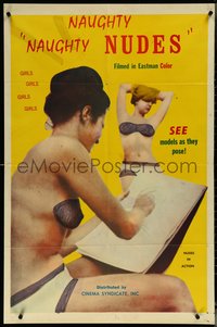 6p1143 NAUGHTY NUDES 1sh 1965 Barry Mahon, see models pose in a girls school art class, ultra rare!