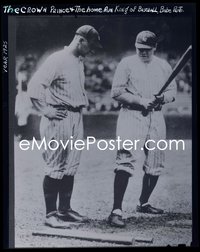 6p1319 BABE RUTH group of 2 4x5 negatives 1960s Home Run King of Baseball with Lou Gehrig & batting!