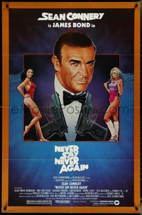 6p1144 NEVER SAY NEVER AGAIN 1sh 1983 art of Sean Connery as James Bond 007 by Obrero!