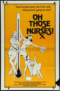 6p1149 OH THOSE NURSES 1sh 1982 Lisa Thatcher, Merle Michaels, April May & Ron Jeremy, sexy art!