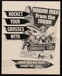 6p0274 RADAR MEN FROM THE MOON pressbook R1957 rocket your grosses with Commando Cody, ultra rare!