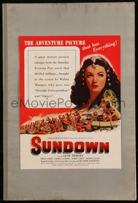 6p0066 SUNDOWN pressbook 1941 sexy Gene Tierney was too dangerous to love in WWII, ultra rare!