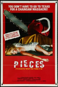 6p1163 PIECES 1sh 1983 Mil Gritos Tiene La Noche, chainsaw horror NOT in Texas, slasher art!