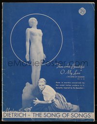 6p0370 SONG OF SONGS souvenir program book 1933 Marlene Dietrich, Aherne, Mamoulian, ultra rare!