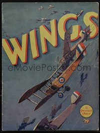 6p0375 WINGS souvenir program book 1927 Wellman Best Picture winner, sexy Clara Bow & Buddy Rogers!