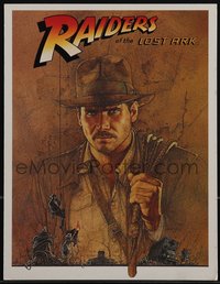 6p0208 RAIDERS OF THE LOST ARK screening program 1981 Amsel art of Ford, includes screening ticket!