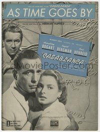 6p0229 CASABLANCA sheet music 1942 Humphrey Bogart, Ingrid Bergman, classic As Time Goes By!