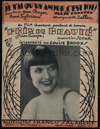 6p0231 PRIX DE BEAUTE French sheet music 1930 Louise Brooks, Je N'ai Qu'un Amour C'est Toi!