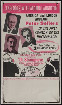 6p0237 DR. STRANGELOVE 8x14 Australian special poster 1964 Kubrick, Peter Sellers, ultra rare!