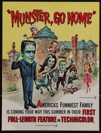 6p0305 MUNSTER GO HOME trade ad 1966 Fred Gwynne, Yvonne De Carlo, Al Lewis, Butch Patrick, Watson