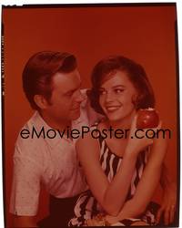 6p1337 NATALIE WOOD/ROBERT WAGNER 8x10 transparency 1960s Hollywood power couple smiling happily!