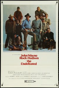 6p1265 UNDEFEATED 1sh 1969 great Civil War cast portrait with John Wayne & Rock Hudson!