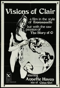 6p1274 VISIONS OF CLAIR 27x41 1sh 1977 Annette Haven, sex in the style of Emmanuelle, rare!