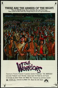 6p1277 WARRIORS 1sh 1979 Walter Hill, great David Jarvis artwork of the armies of the night!