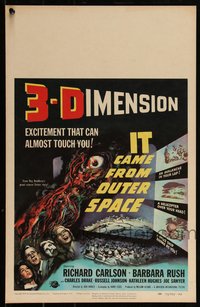 6p0088 IT CAME FROM OUTER SPACE 3D WC 1953 Ray Bradbury & Jack Arnold classic 3-D sci-fi, Smith art!