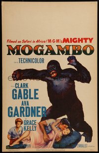 6p0092 MOGAMBO WC 1953 Clark Gable, Grace Kelly & Ava Gardner in Africa, great art with giant ape!