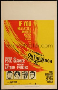 6p0095 ON THE BEACH WC 1959 art of Gregory Peck, Ava Gardner, Fred Astaire & Anthony Perkins, rare!