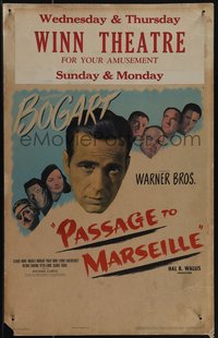 6p0096 PASSAGE TO MARSEILLE WC 1944 Frenchman Humphrey Bogart escapes Devil's Island to fight Nazis!