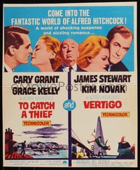 6p0203 TO CATCH A THIEF/VERTIGO 2 WCs 1963 Alfred Hitchcock shown, Grant, Kelly, Stewart & Novak!