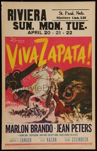 6p0101 VIVA ZAPATA WC 1952 Marlon Brando, Jean Peters, Anthony Quinn, John Steinbeck