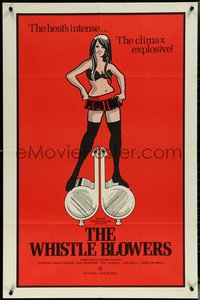 6p1281 WHISTLE BLOWERS 1sh 1972 artwork of sexy Tanya Tickler, the climax is explosive, x-rated!