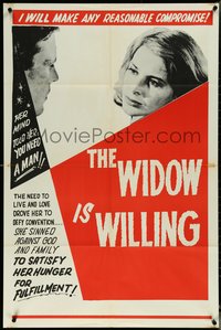 6p1283 WIDOW IS WILLING 1sh 1960s he sinned against God & family to satisfy her hunger, ultra rare!