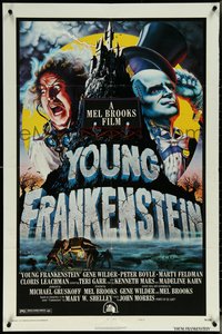 6p1293 YOUNG FRANKENSTEIN style B 1sh 1974 Mel Brooks, John Alvin art of Wilder, Boyle & Feldman!