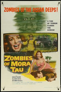 6p1296 ZOMBIES OF MORA TAU 1sh 1957 terrified Autumn Russell, terror on the African voodoo coast!