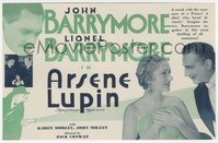 6p1340 ARSENE LUPIN herald 1932 master thief John Barrymore & brother Lionel Barrymore, rare!