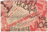 6p1351 HOORAY FOR LOVE herald 1935 Ann Sothern, Gene Raymond, laughs & romance, ultra rare!