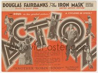 6p1352 IRON MASK herald 1929 different artwork of Douglas Fairbanks, Sr. as D'Artagnan!