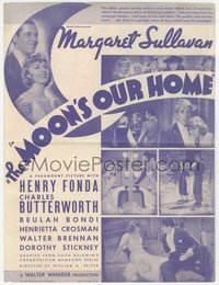 6p1356 MOON'S OUR HOME herald 1936 romantic images of Margaret Sullavan & Henry Fonda, ultra rare!