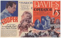 6p1357 OPERATOR 13 herald 1934 Gary Cooper, Marion Davies & Jean Parker in the Civil War, rare!