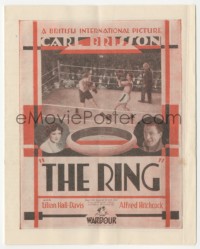 6p1362 RING English herald 1928 Alfred Hitchcock silent boxing movie, country of origin, ultra rare!