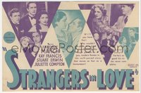 6p1366 STRANGERS IN LOVE herald 1932 Fredric March loves Kay Francis where the lovin' is best, rare!