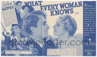 6p1369 WHAT EVERY WOMAN KNOWS herald 1934 beautiful Helen Hayes, Brian Aherne, Scotland, ultra rare!