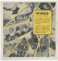 6p1371 WINGS herald 1928 William Wellman Best Picture winner, Clara Bow & Buddy Rogers in WWI, rare!