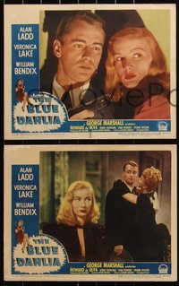 6p0761 BLUE DAHLIA 8 LCs 1946 Alan Ladd, Veronica Lake, William Bendix, classic noir, complete set!