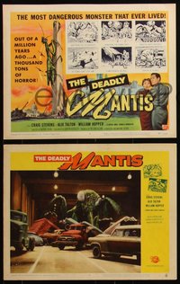 6p0772 DEADLY MANTIS 8 LCs 1957 Craig Stevens, Alix Talton, William Hopper, giant insect horror!