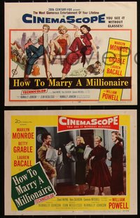 6p0782 HOW TO MARRY A MILLIONAIRE 8 LCs 1953 sexy Marilyn Monroe, Betty Grable & Lauren Bacall!