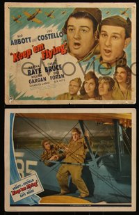 6p0788 KEEP 'EM FLYING 8 LCs 1941 great images of Bud Abbott & Lou Costello, complete set!