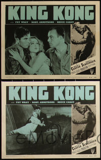 6p0858 KING KONG 5 LCs R1952 great images of sexy Fay Wray, Robert Armstrong & Bruce Cabot!