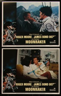 6p0800 MOONRAKER 8 LCs 1979 Roger Moore as James Bond, Lois Chiles, Kiel, Lonsdale, complete set!