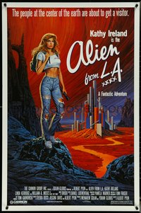 6r0606 ALIEN FROM LA 1sh 1988 artwork of Kathy Ireland in sexy white shirt by Larry Salk!