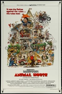 6r0611 ANIMAL HOUSE style B 1sh 1978 John Belushi, John Landis classic, art by Rick Meyerowitz!