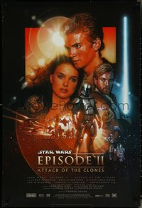 6r0616 ATTACK OF THE CLONES style B fan club 1sh 2002 Star Wars Episode II, artwork by Drew Struzan!