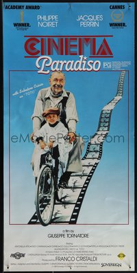 6r0358 CINEMA PARADISO Aust daybill 1989 image of Philippe Noiret & Salvatore Cascio, ultra rare!